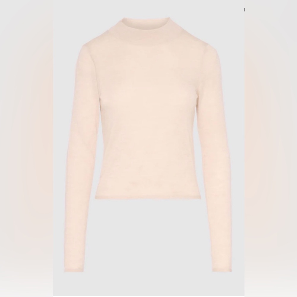 NEW 7 FOR ALL MANKIND - 100% Cashmere Mock Neck Top - Picture 6 of 9